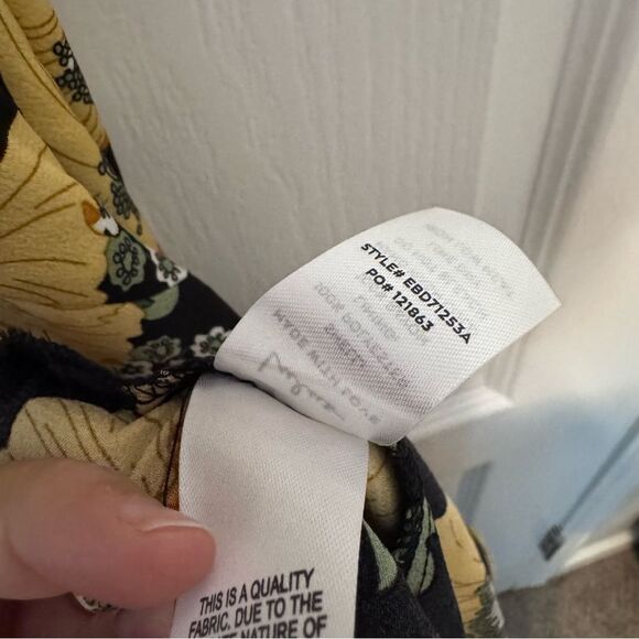 Lulus Perfectly Curated Black Floral Print Ruffled High-Low Wrap Dress NWT S - Picture 11 of 12